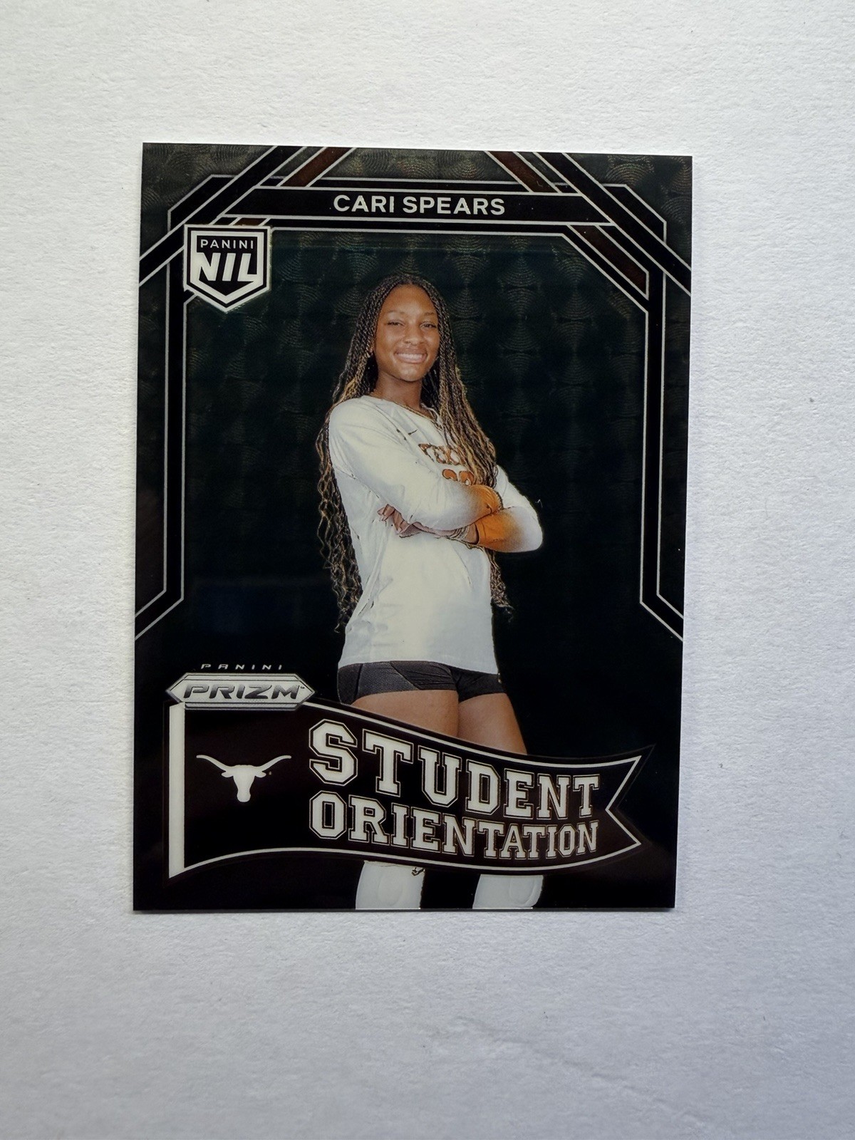 2025 Panini Texas NIL Cari Spears Student Orientation Black Vinyl 1/1