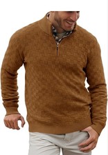 NEW Mens Quarter Zip Pullover Mock Neck Slim Fit Sweater M