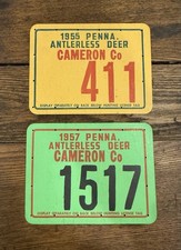 Pennsylvania Hunting License Antlerless Deer Cameron County 1955 1957