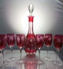 6 Nachtmann Traube  Proseccogläser 17,6 cm  sign.+ 1 Karaffe 38 cm Top Zustand!