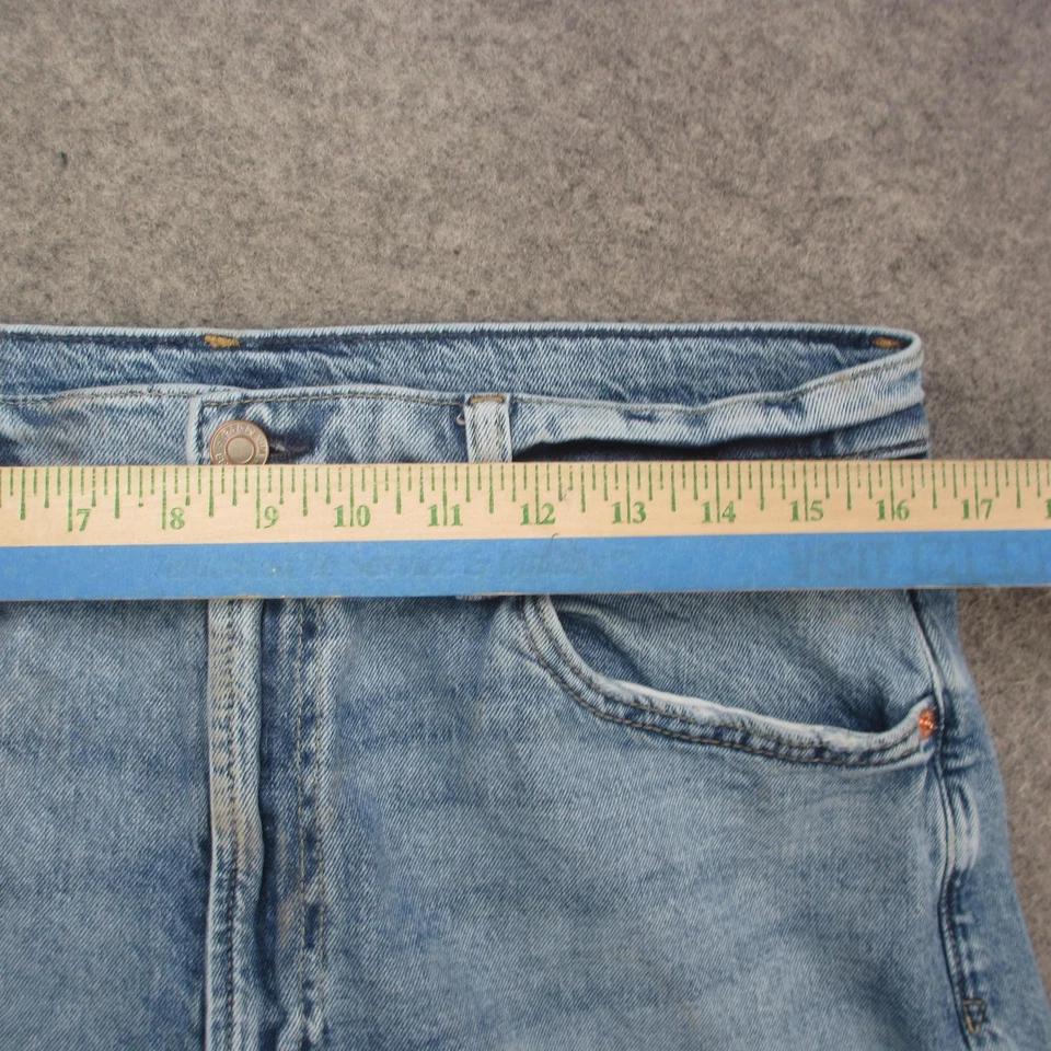 GAP Jeans Womens 12 Long Blue Light Wash 90s Loose High Rise Distressed Denim - Image 3 of 4