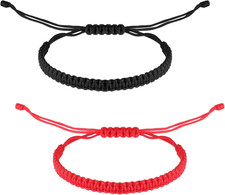 2PCS Handmade Tibetan String Bracelet, Buddhist Tibetan Woven Rope Bracelet for