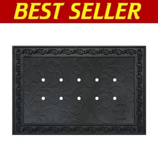 Weatherproof Floral Design Rubber Doormat Tray - Fits Standard Inserts 47"x18"