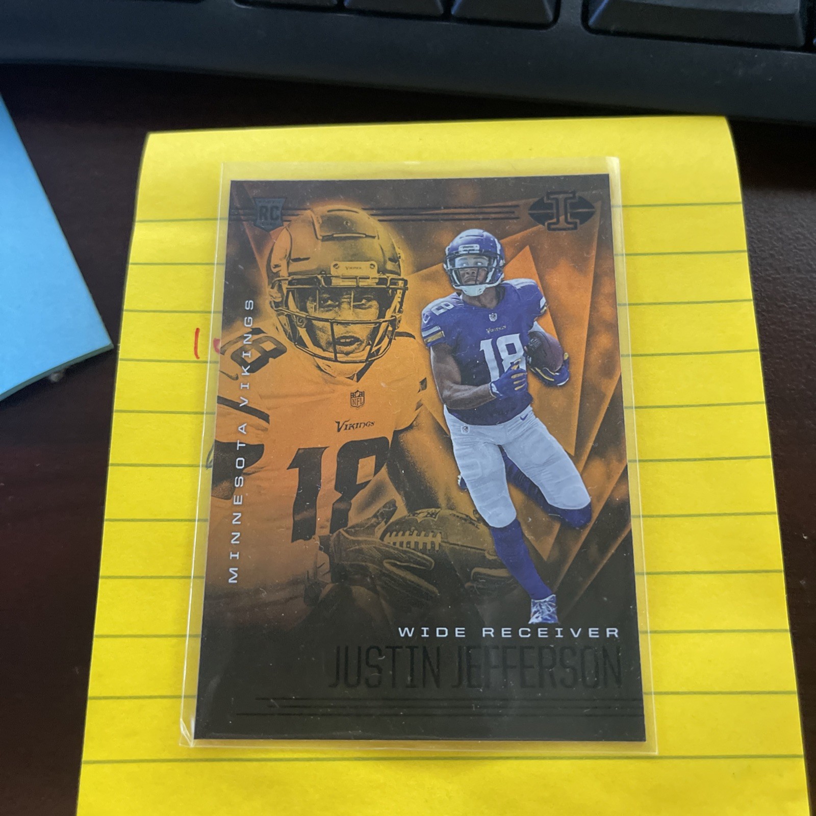 2020 Panini Illusions - Justin Jefferson #22 Trophy Collection Orange (RC)