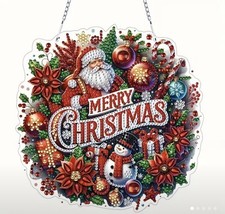 Diamond Painting - Weihnachten Fensterdeko Mit Weihnachtsmann Zum Aufh&auml;ngen