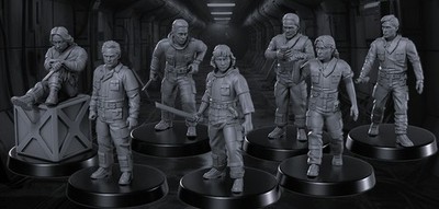 Aliens Colonial Marines Models | Sci-Fi Miniatures | Unpainted Figures | 7 Pk
