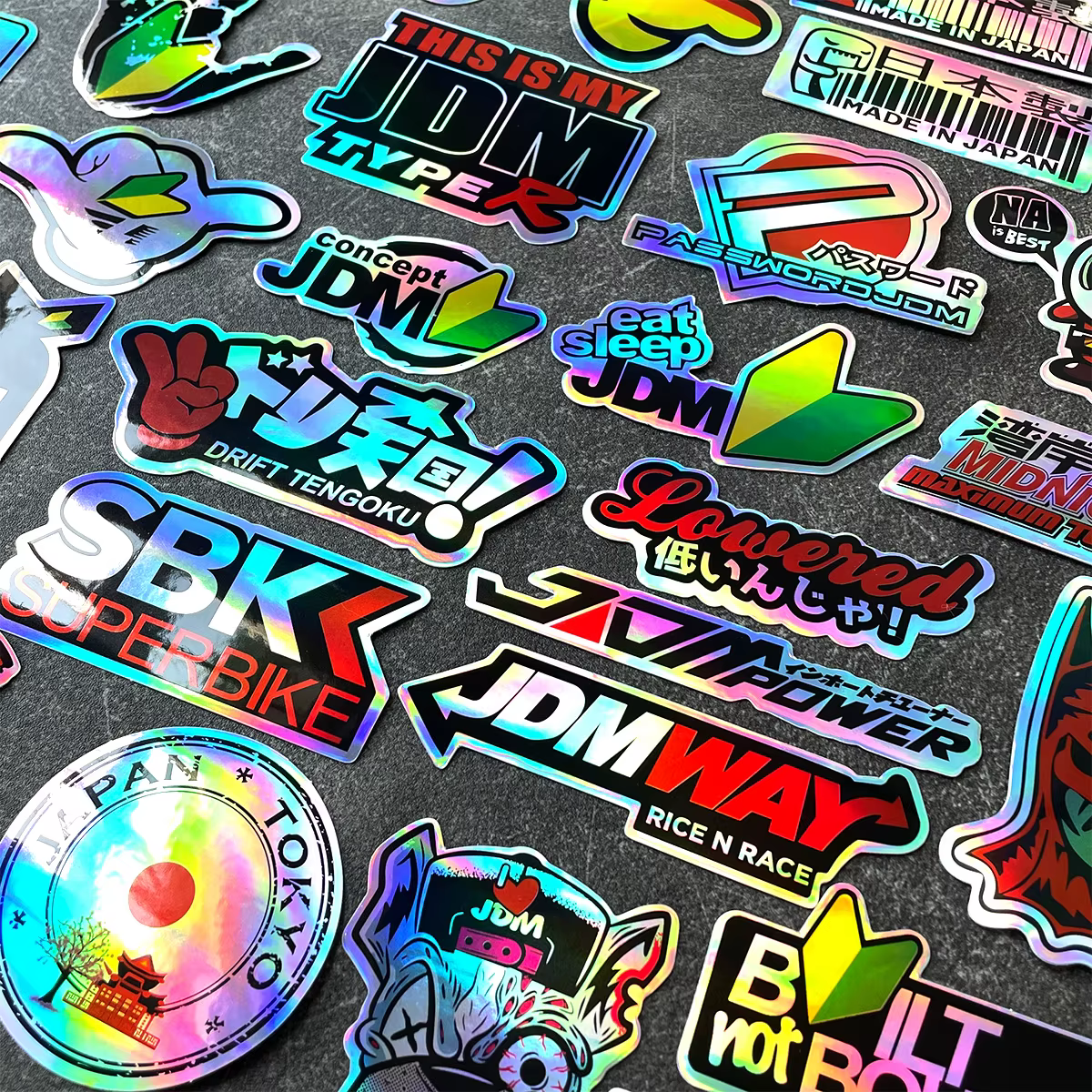Jdm Racer Sticker Racing Decal Stickers 10 Pack Random Assortment Motorcycle JDM Laser ...