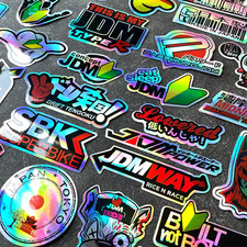 Racing Decal Stickers 5 Pack Random Assortment Motorcycle Jdm Laser Holographic