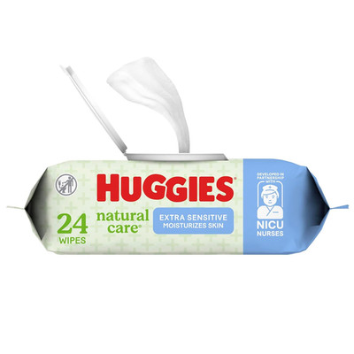 Natural Care Extra Sensitive Baby Wipes, Unscented, 1 Flip-Top Pack (24 Wipes To