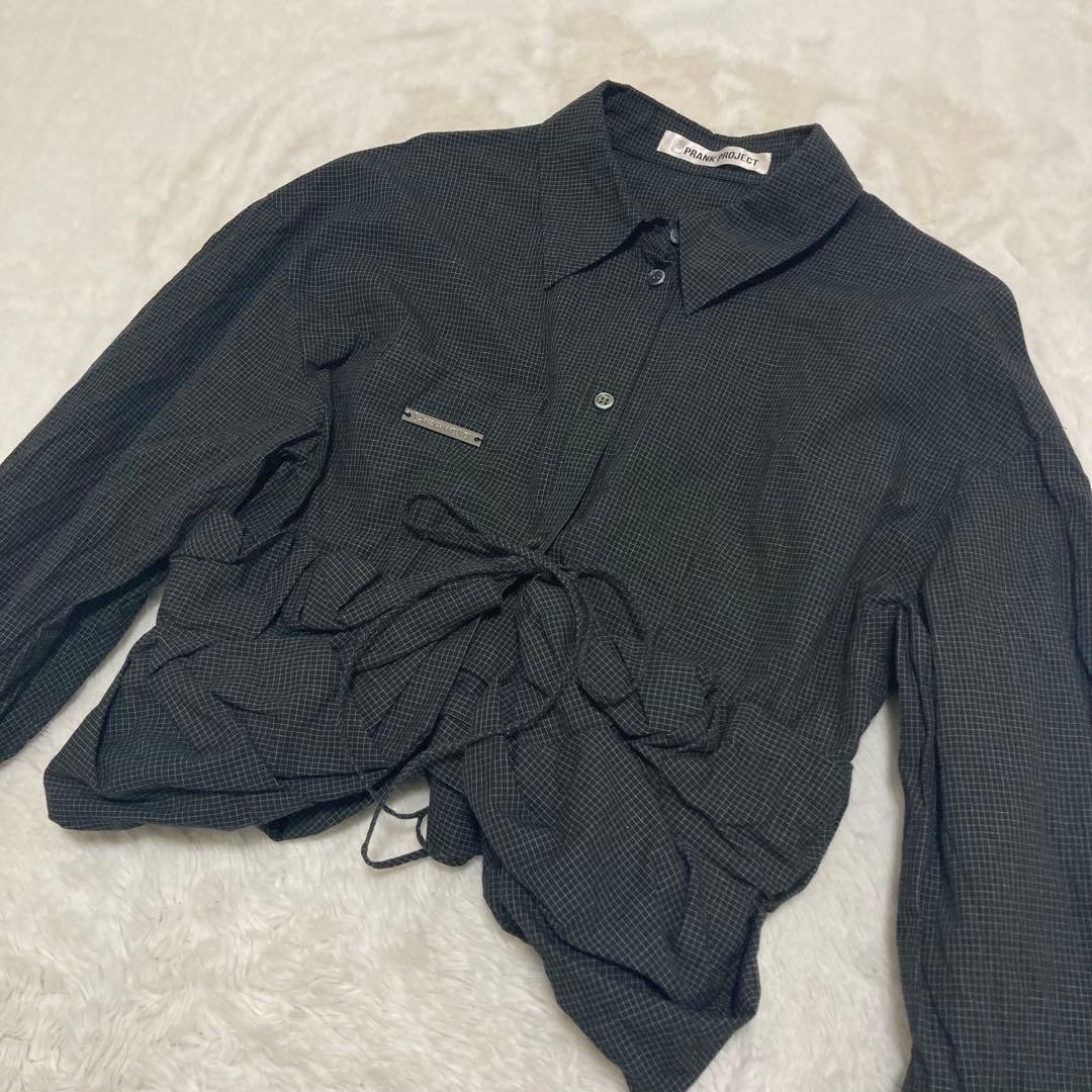 PRANK PROJECT Voluminous Ruffled Short Shirt Blac… - image 2