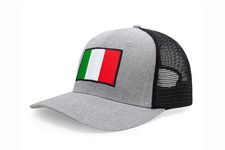 International Tie Country Hat, Snapback Trucker Baseball Cap (Italy, Grey Black)