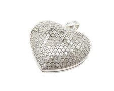 925 Sterling Silver Genuine Diamonds Love Heart Locket Pendant OPENS PT9010