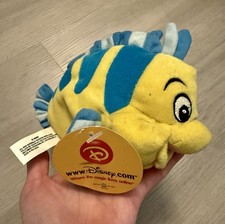 NWT Disney Parks Small Flounder Little Mermaid Bean Bag Plush Disneyana VTG
