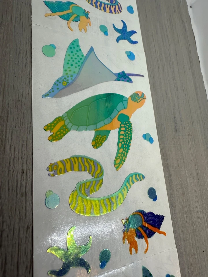 3 MOD Mrs. Grossman's OPAL OCEAN CREATURES Shiny Iridescent STICKERS vintage - Image 4 of 4