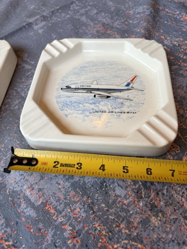 Very Rare! United Airlines B-727 & B-737 Airlines Captain's Ashtray Set - 第 11/12 張圖片