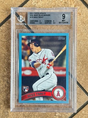 Mike Trout 2011 Topps Update Wal Mart Blue Border Rookie BGS 9 Angels