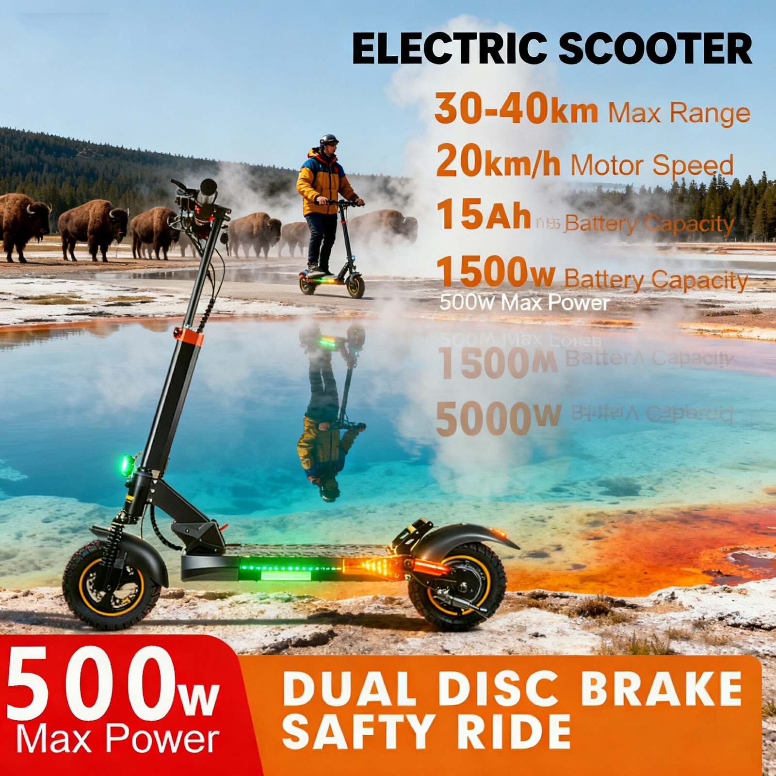 Powerful Adult E - Scooter: 70 - Mile Journey, 28 mph, Dual Tech Boost