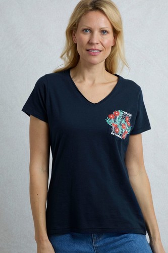 Weird Fish No Rain No Flowers Organic Cotton Slub Pocket T-Shirt - Picture 4 of 14