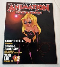 August 2002 ANIMATION MAGAZINE~Stan Lee's Stripperella cover, Dragon's Lair
