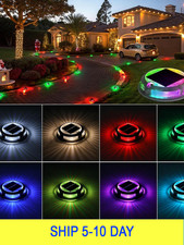Solar Driveway Lights Outdoor 12 Pack, RGB Colors Solar Deck Dock Lights Outdoor