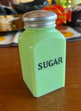 JEANNETTE JADITE JADEITE SUGAR RANGE SHAKER DEPRESSION-ERA FREE SHIPPING!