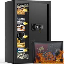 90L Large Fireproof Safe Box with Fireproof Document Bag, Personal Security Home