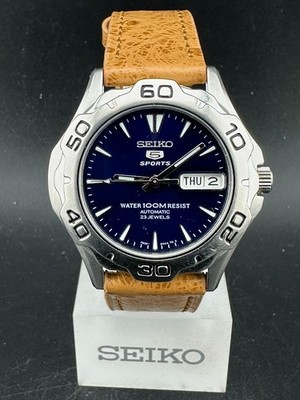 Seiko 5 Sports Men's Automatic Day Date Blue Dial NH36 Movement 40mm 7S36-00A0