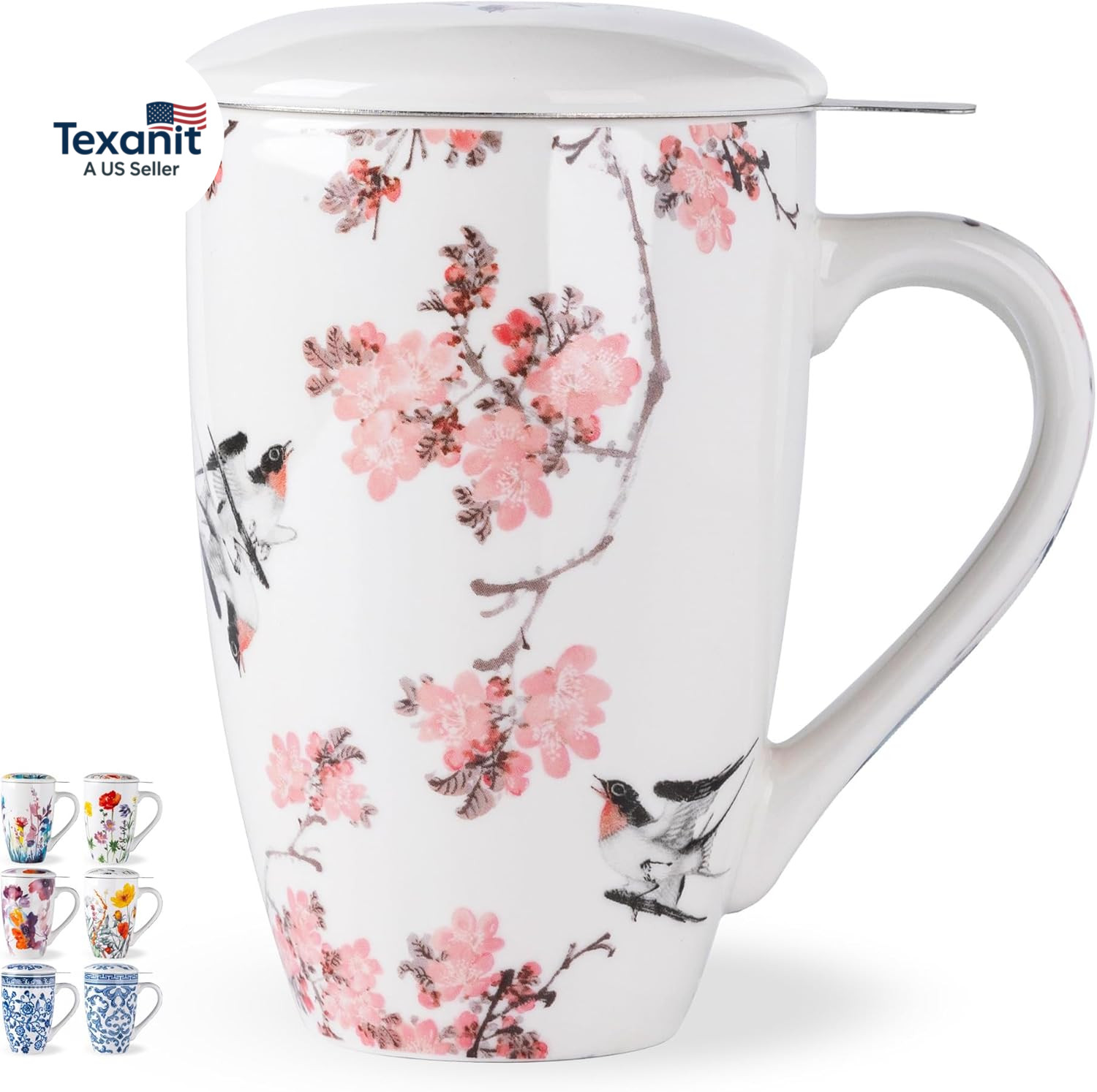 Mug With Infuser And Lid &ndash; 18oz Loose Leaf Tea Cup With Ha