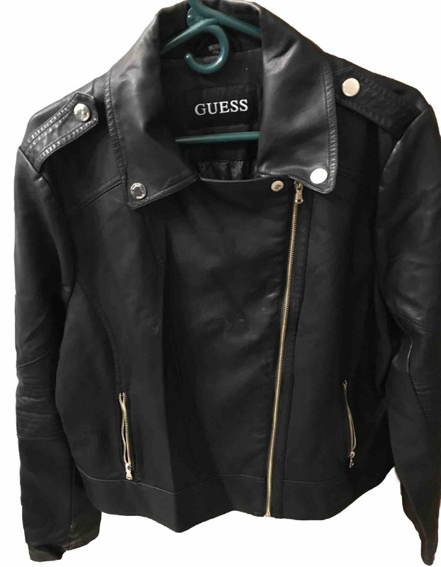 Women’s GUESS Faux Leather Jacket Black - Size XXL, GUESS, (  imperfections )
