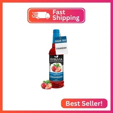 Syruvia Sugar-Free Strawberry Syrup, Flavored Syrup for Drinks, Cocktails, Lemon