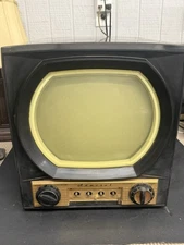 Vintage Admiral Tube TV 1950s Black & Gold – Powers On -Glowing Tubes! Very Nice