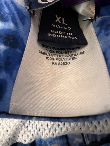 Bañador Lands' End para hombre, board shorts azul marino tie dye palm, forrado de malla, XL 40-42 - Imagen 8 de 9