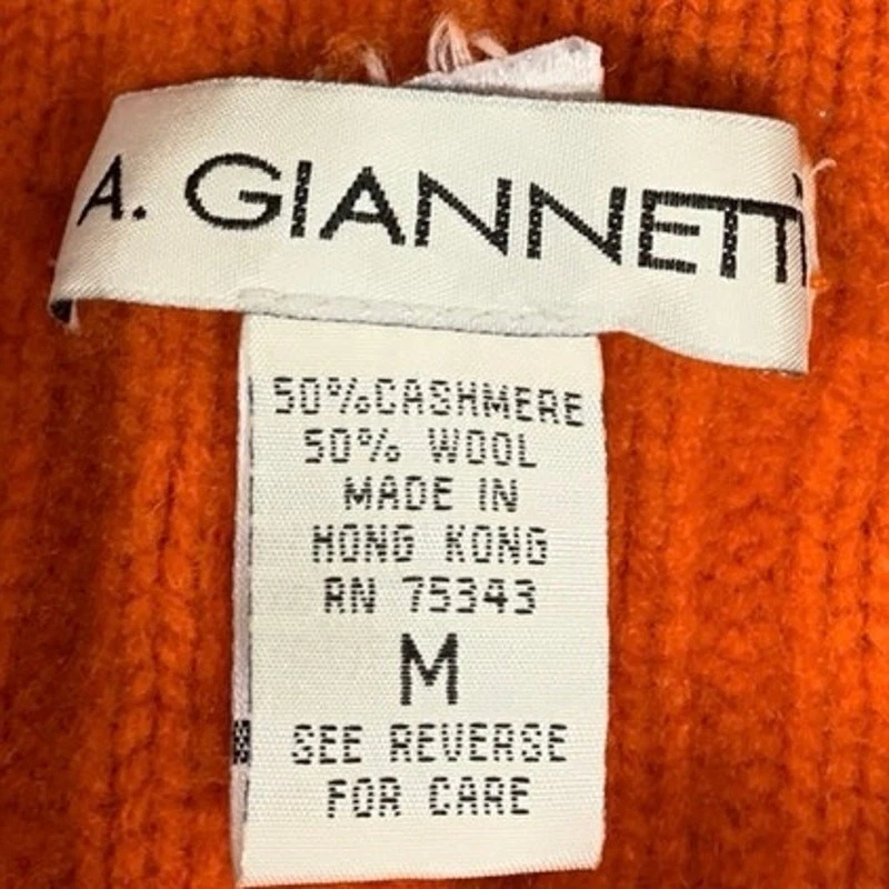 A. Giannetti Women Cashmere Wool Sweater Cardigan Knit Snap Long Sz M Orange - Image 2 of 4