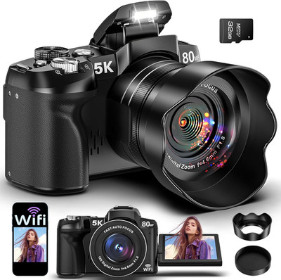 5K Digital Camera - 80MP Wifi Cameras for Photography - Fast Autofocus Vlogging