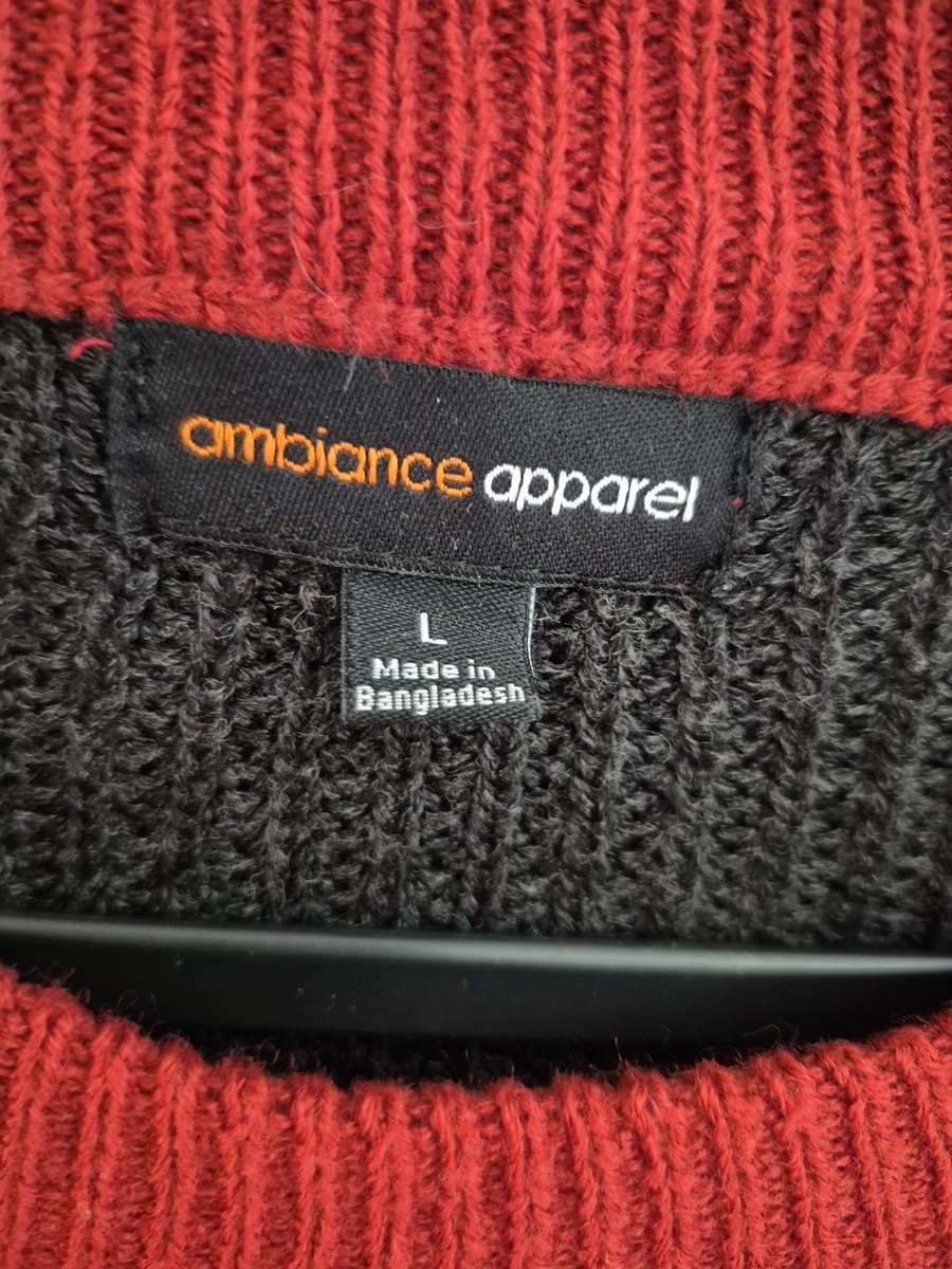 AMERICAN APPAREL White Blue Orange KNIT SWEATER Women Large