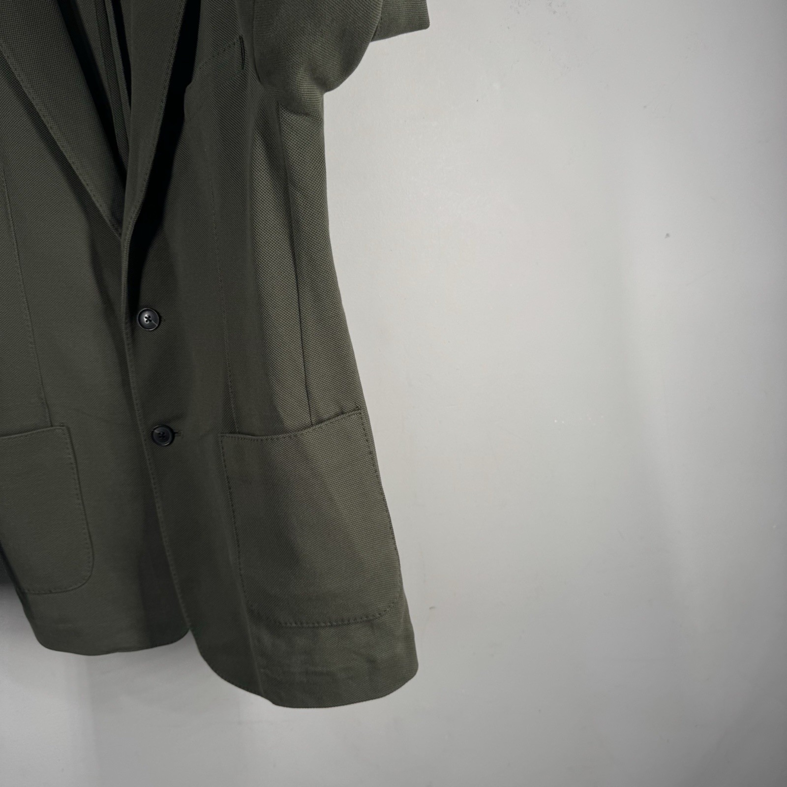 Quince Men Cotton Pique Knit Blazer Outerwear Sz Small New Olive Green