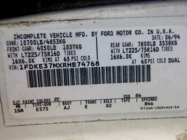 Ford E-350 1994 7.3L Engine Brain Box 9489 Foto 4 de 4