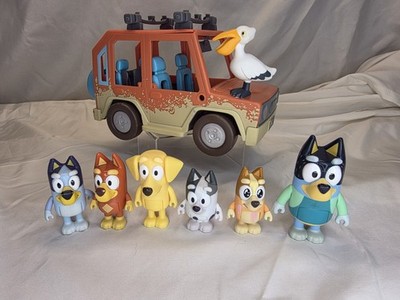 Lot Of 8 Bluey Toy Figures Rusty, Bingo, Muffin, Bandit, Hunter, Bluey In Car 