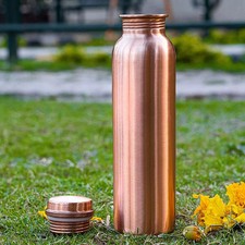 Pure Copper Water Bottle - Ayurvedic Inspired | 990ml | Plain | Premium Quality