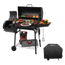 Royal Gourmet Charcoal Grill 30 IN Barrel with BBQ Cover Outdoor Backyard Patio