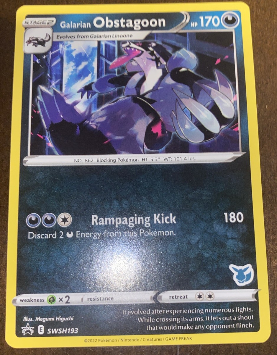 Pokmon TCG Galarian Obstagoon HP170 SWSH193 Rare