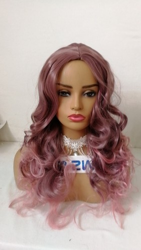 20pcs Wholesale Women Long Ombre Pink Purple Wig Curly Two Tone Wig Cosplay Wigs - Picture 3 of 8