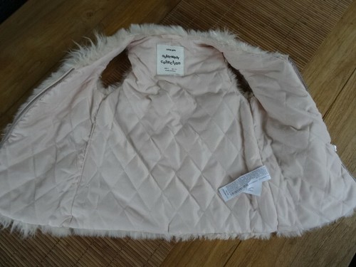 Zara girl's Pale Pink Faux Zip Front Fur Vest Size 5 cm 110 - Picture 6 of 8