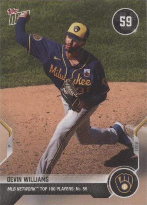 2021 Topps Now MLB Network Top 100 Players - Devin Williams #T-59 - 1 of 1