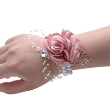 Wristband Hand Artificial Flowers Wrist Corsage Bracelet For Wedding Bridesmaids