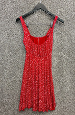 Red Summer Dress Ditsy Floral Scoop Neck Dress Fit and Flare Junior's Size 5