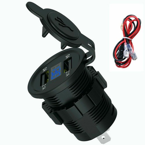 Cigarette Car Lighter Outlet Adapter 12V/24V Dual USB Port Power Socket Charger - 第 13/14 張圖片