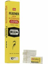 100 Cuchillas de afeitar Feather Platinum Doble filo seguridad afeitado Japan