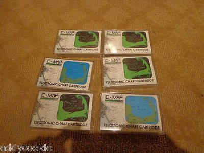 C MAP / C-MAP ELECTRONIC CHART - SIX (6) EMPTY PLASTIC CASES / BOXES