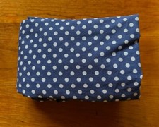 Pottery Barn Kids Navy Blue White Polka Dot Crib Toddler Fitted Sheet Org Cotton